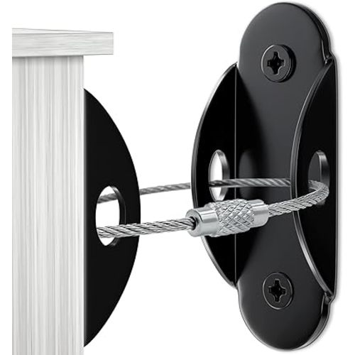 10 Pack Furniture Wall Anchors for Baby Proofing, Anti Tip Furniture Anchors, Secure 400 Pound Furniture, Dresser, Bookcase to Wall Prevent Falling, Earthquake Straps for Child Safety (Black)