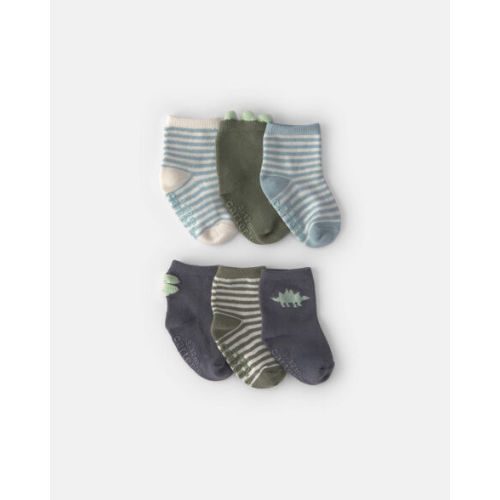 Baby Boy 6-Pack Dinosaur Striped Ankle Socks | Carter's
