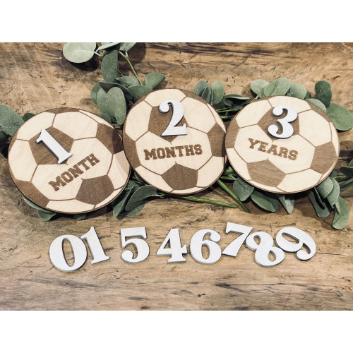 Soccer Baby Monthly Milestone, Boy Monthly Photo Sign, Soccer Milestone Discs, Baby Shower Gift, Baby Photo Props, Sports First Year Photos