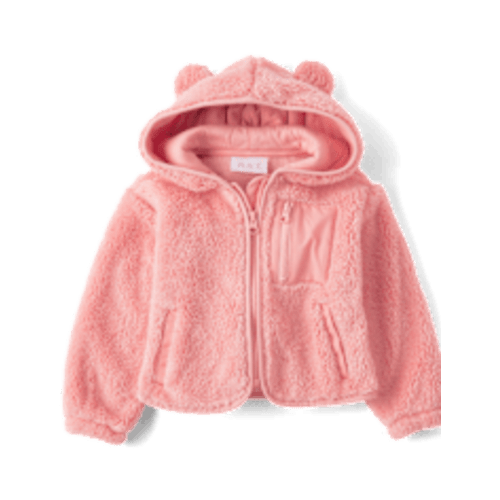 Toddler Girls Long Sleeve Heavyweight Sherpa Zip Up Jacket - BLUE | The Children's Place