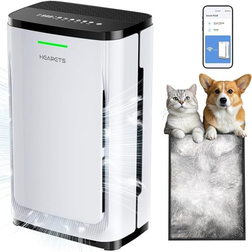 Pet Air Purifier Large Home 4200 sq ft, Suck up Floating Cat Dog Hair Dander, 7-Stage H13 HEPA Anion Activated Carbon Filter, Air Purifiers with APP for Odor Allergies Smoke Dust, Zero Ozone, P339