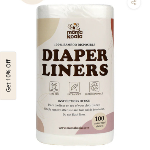 Disposable Bamboo Diaper Liners for Cloth Diapers - 100 Sheets per Roll