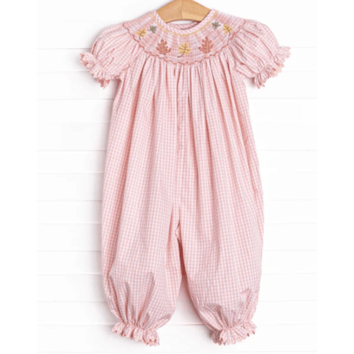 Harvest Hues Smocked Romper, Pink