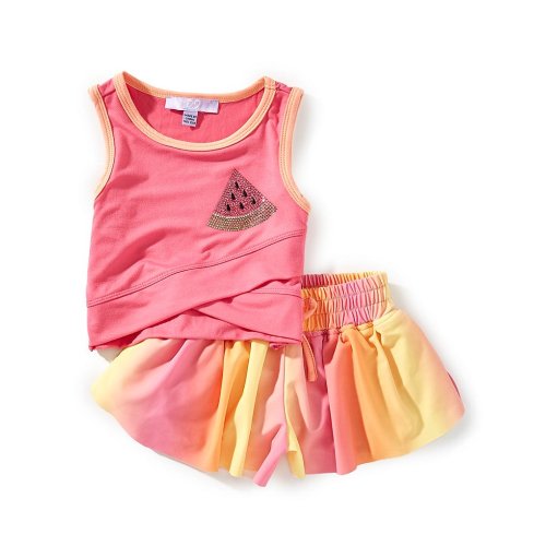 Rare Editions Baby Girls Watermelon Motif Tank Top & Ombre Shorts Set
