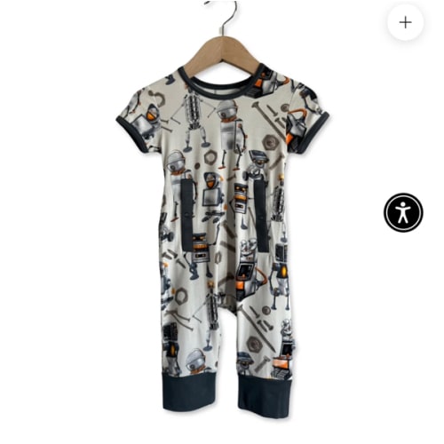 Metal Heads Adaptive Tube Access Short Long Romper