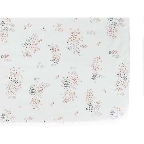 Pehr Crib Sheet, Flower Patch | Breathable Brushed Organic Cotton for Soft Sleep | Fits Standard Crib Mattresses up to 52”L x 28”W x 8”H
