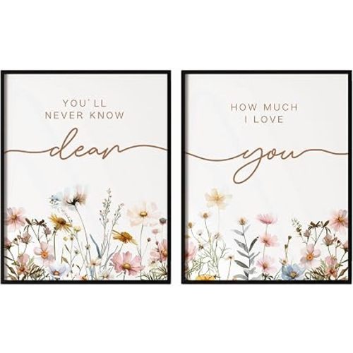 Set of 2 Prints, Above Crib Decor, Boho Nursery Wall Art, Wildflower Nursery Decor, Botanical Print, Floral Nursery Art, Baby Girl Nursery Decor, each 11x14inch (Flowers - unframed)