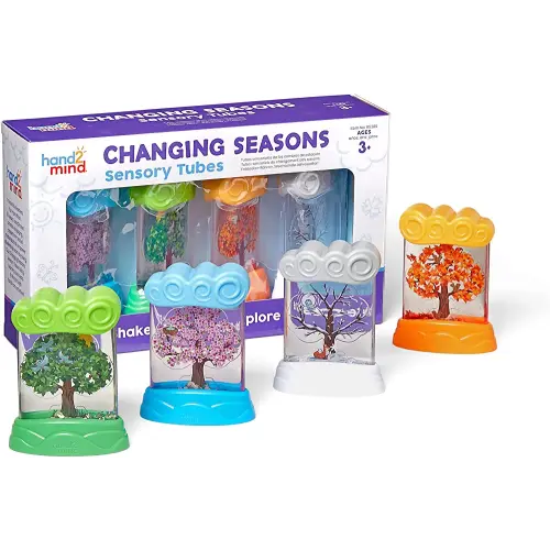 hand2mind Changing Seasons Sensory Tubes, Quiet Fidget Toys for Kids 3-5, Toddler Science Toys, Weather Toys, Calming Toys for Kids, Calm Down Corner Supplies, Preschool Classroom Must Haves