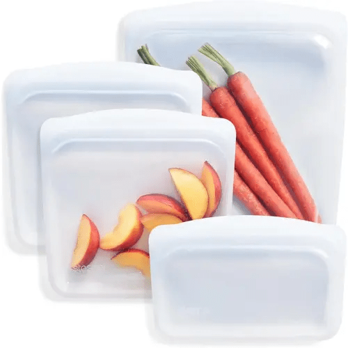 Stasher Premium Reusable Silicone Food Storage Bags, 4-Pack, Clear