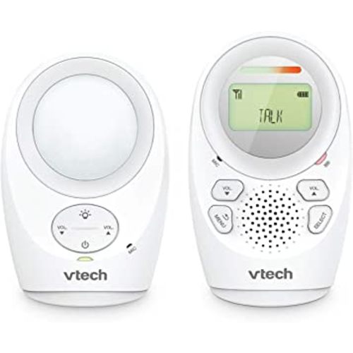 VTech DM1211 Moniteur audio numérique pour bébé avec veilleuse, 1 unité parentale, argenté et blanc