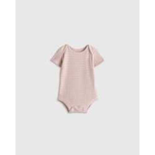 Softest Rib Short Sleeve Bodysuit in Pink Stripe