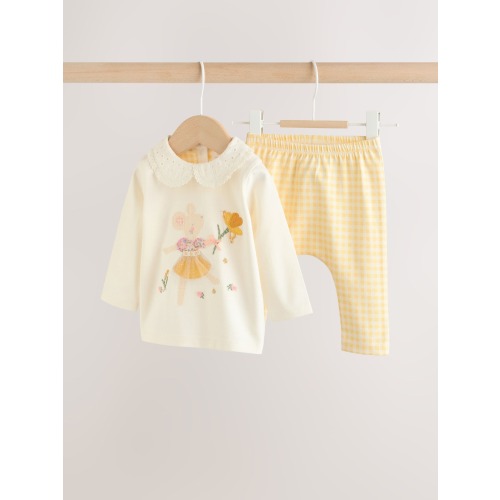 Ecru Fairy Mouse Long Sleeve Top and Legging Baby 2 Piece Set (0mths-2yrs)