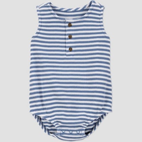 Carter's Just One You® Baby Boys' Striped Textured Romper - Blue/White 6M