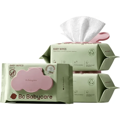 Bc Babycare Cloud Moist Baby Wipes, Thick & XL, 99% Water, Ultra-Hydrating, Unscented, Hypoallergenic for Sensitive Skin, Biodegradable, 3 Flip-Top, 240 Count