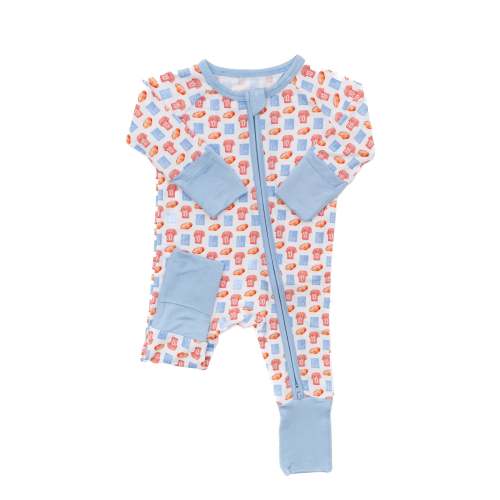 Blue & Red Football Sleep Romper