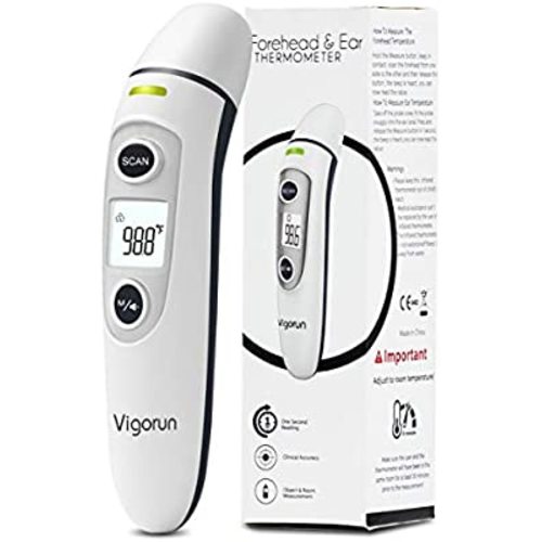 【New Version】Vigorun Medical Forehead and Ear Thermometer, Digital Infrared Temporal Thermometer for Fever, Instant Accurate Reading for Baby Kids and Adults - Tarnish