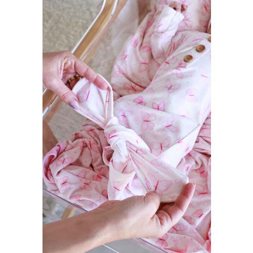 Newborn Baby Knot Gown & Hat Set | Blooming Butterflies