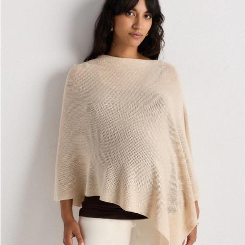 Lightweight Cotton Cashmere Nursing Shawl in Heather Oatmeal