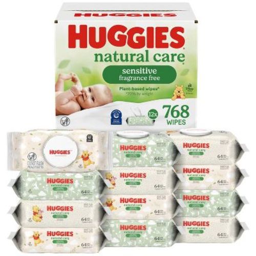 Huggies Natural Care Sensitive Unscented Baby Wipes- 12 pack (768ct total wipes)