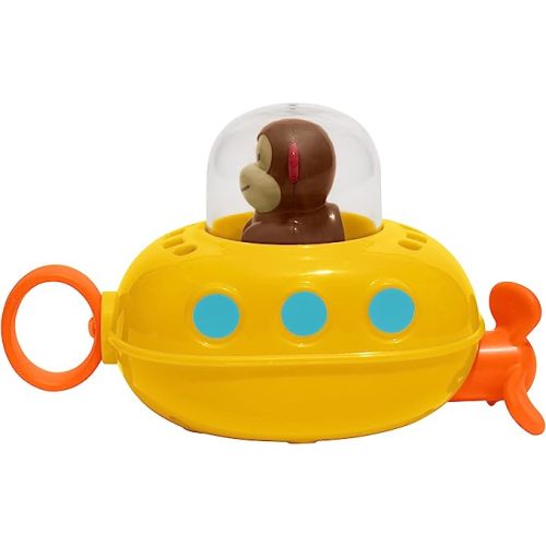 Skip Hop Pull & Go Monkey Submarine: Baby Bath Toy, Marshall Monkey Zoo Character