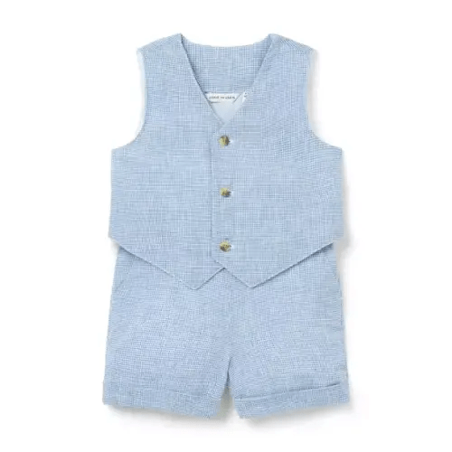 Baby Springwater Blue Herringbone The Well Suited Baby Set by Janie and Jack