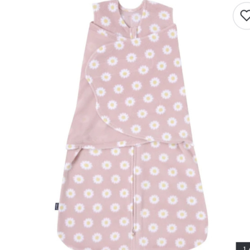 HALO SleepSack swaddle, Micro-fleece, Pink Daisy, NB, 0-3M - newborn