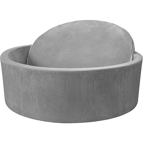 Foam Baby Ball Pit, 35.4"x 11.8" Ball Pits for Toddlers, Soft Round Kiddie Playpen Ball Pool for Kids with Soft Memory Sponge, Ideal Gift for Babies Indoor and Outdoor Game,Grey(Balls not Included)