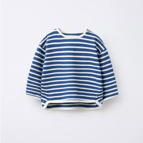 WOVEN STRIPE SWEATSHIRT - Ecru / Blue | ZARA United States