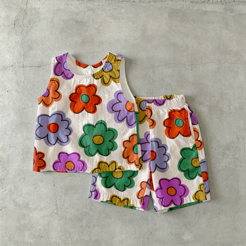 Baby & Kids Colorful Flowers Tank and Shorts Set