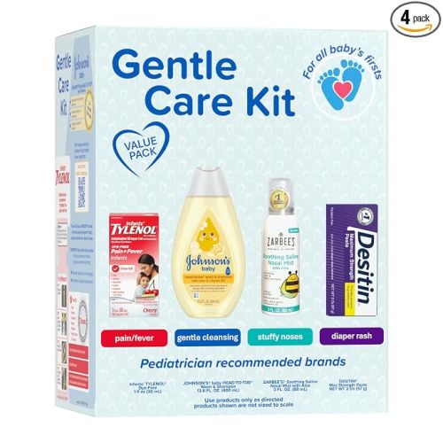Johnson's Baby Gentle Care Kit with Desitin Maximum Strength, 4 Items