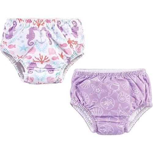 Hudson Baby Unisex Baby Swim Diapers, Sea Shells, 3 Toddler