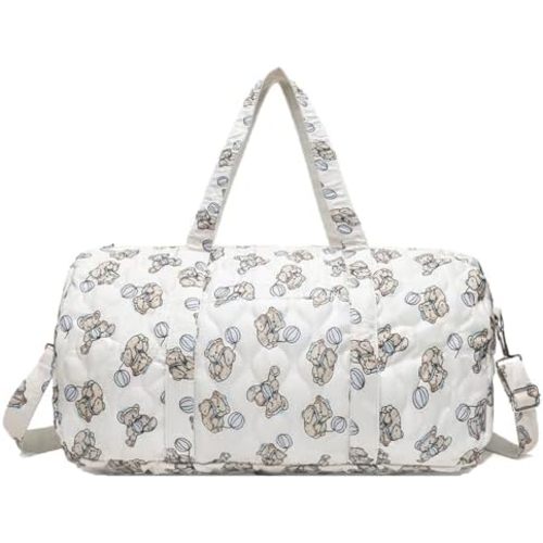 Quilted Duffle Bag for Women Cute Baby Hospital Bag Floral Duffle Bags