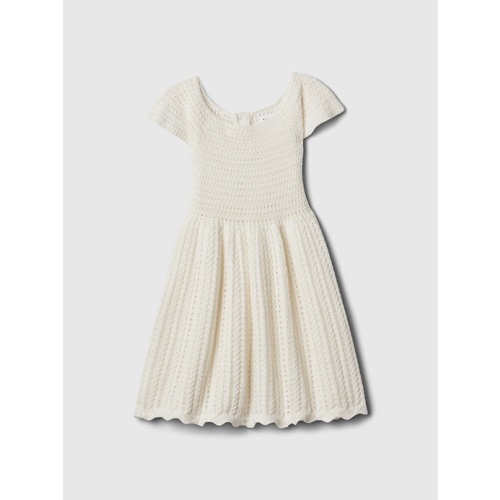Baby Crochet Dress in new off white, size: 12-18 M