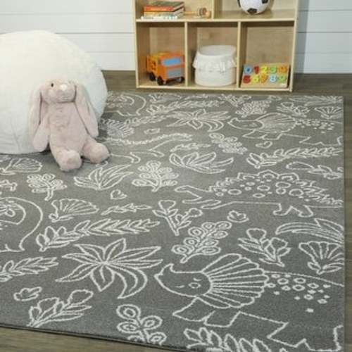 Mod-Tod Happy Dinos Dinosaur Dig Kids Area Rug