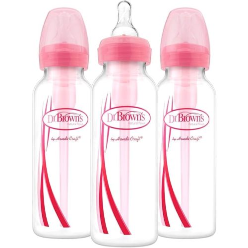 Dr. Brown's Options Narrow Bottles, 3 Pack, 8 ounce, Pink
