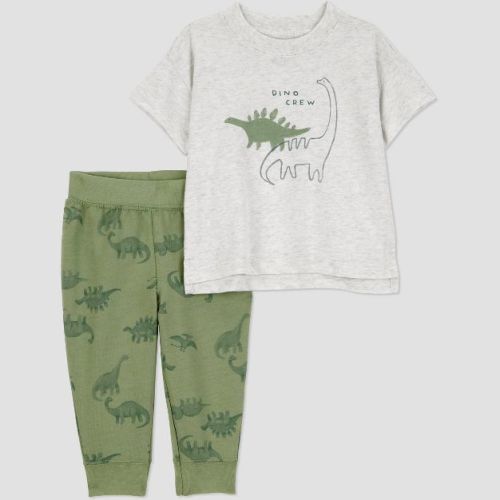 Carter's Just One You® Baby Boys' 2pc Dino Short Sleeve T-Shirt & Jogger Set - Green