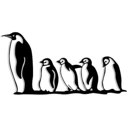 XORT Geometric Penguin Wildlife Metal Wall Art Sign