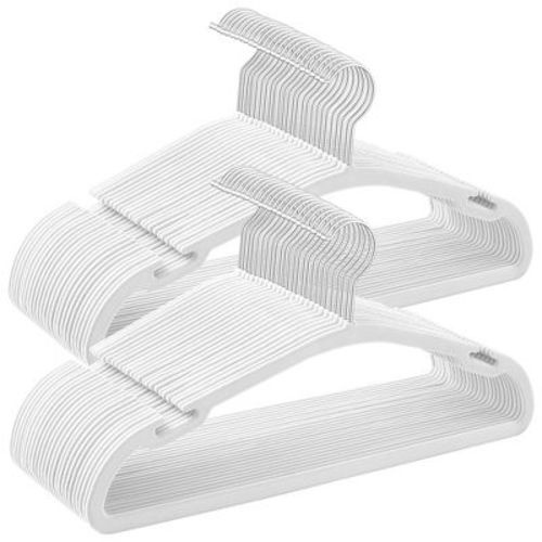 50-Pack Velvet Hangers with Pants Bar & Swivel Hook, 17 Inch Non-Slip Coat Hangers with Wide Shoulder Notches