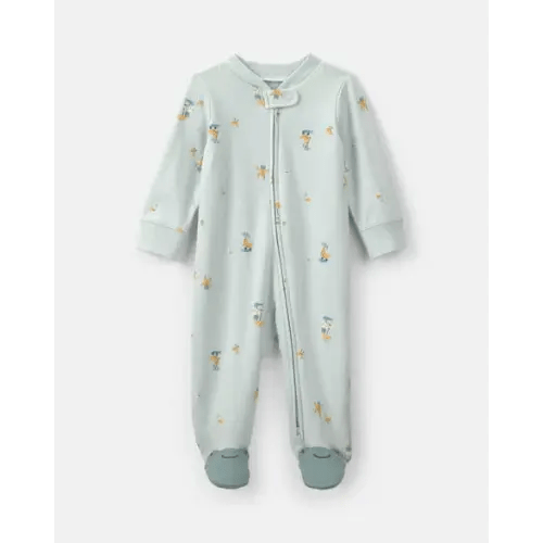 Baby 2-Way Zip Frog & Duck Cotton Sleep & Play Pajamas - Green | Carter's