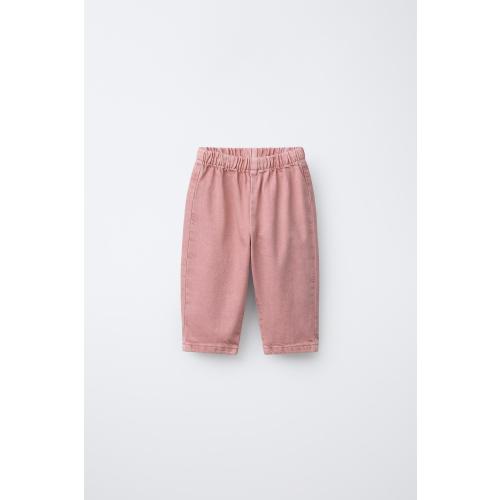 BAGGY TWILL PANTS WITH HEART POCKET - Pink | ZARA United States