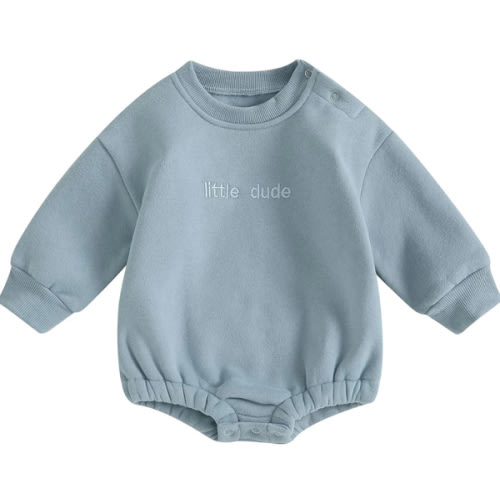 VISGOGO Newborn Infant Baby Boy Girls Oversized Romper Little Dude Sweater Onesie Coming Home Outfit Neutral Clothes