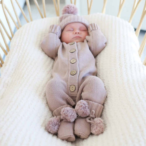 Knit Pom Pom Baby Booties | Iris