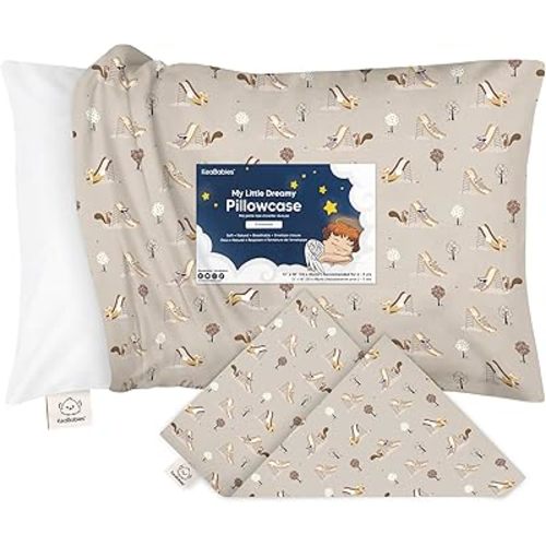 KeaBabies Toddler Pillowcase 13"x18" - Organic Cotton Toddler Pillowcase for Kids, Boys, Girls, Soft & Durable Cotton Cover for Miniature Sleepy Pillows, Cute Colors, Pillow Sold Separately(Play Park)
