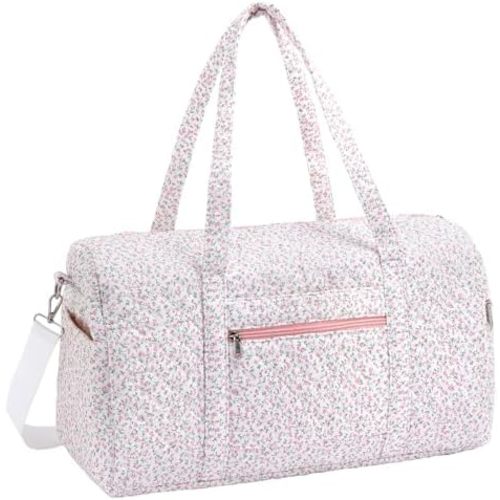 Duffle Bag, Gym Bag for Women, Quilted Duffle Bags, Travel Large Capacity Floral Weekender Bags