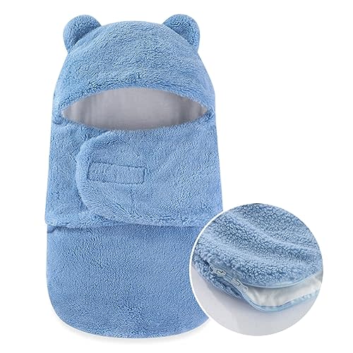 AiWMGL Baby Winter Fleece Swaddle Blanket 0-3 Months Boys Girls Warm Adjustable Newborn Swaddling Wrap Soft Plush Sleeping Sacks