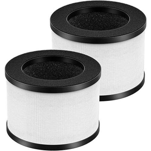2 Pack TZ-K1 Replacement Filter Compatible with FreAire KN6391, Compatible with ToLife TZ-K1, Compatible with VOOPNU DH-JH12, for MK-01 MK-06, MJ012H, 3-in-1 Filter Replacement for Smoke Pollen, White