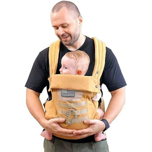 Baby Carrier, Lumbar Support Infant Carrier (0-36M, 8-33 lbs) with Foldable Headrest Carabiners for Big and Tall Parents, Men, Women (Yellow)