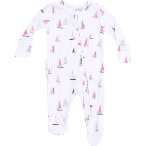 Sailboats Zip Footie, 0-3M