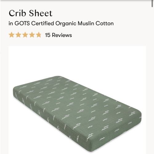 Crib Sheet in GOTS Certified Organic Muslin Cotton