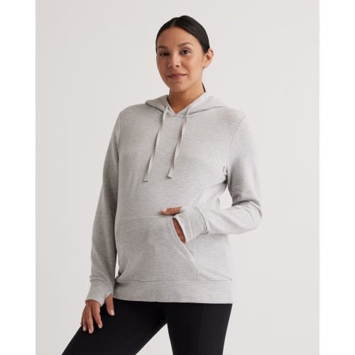 SuperSoft Fleece Maternity & Nursing Hoodie in Dried Fig, Large